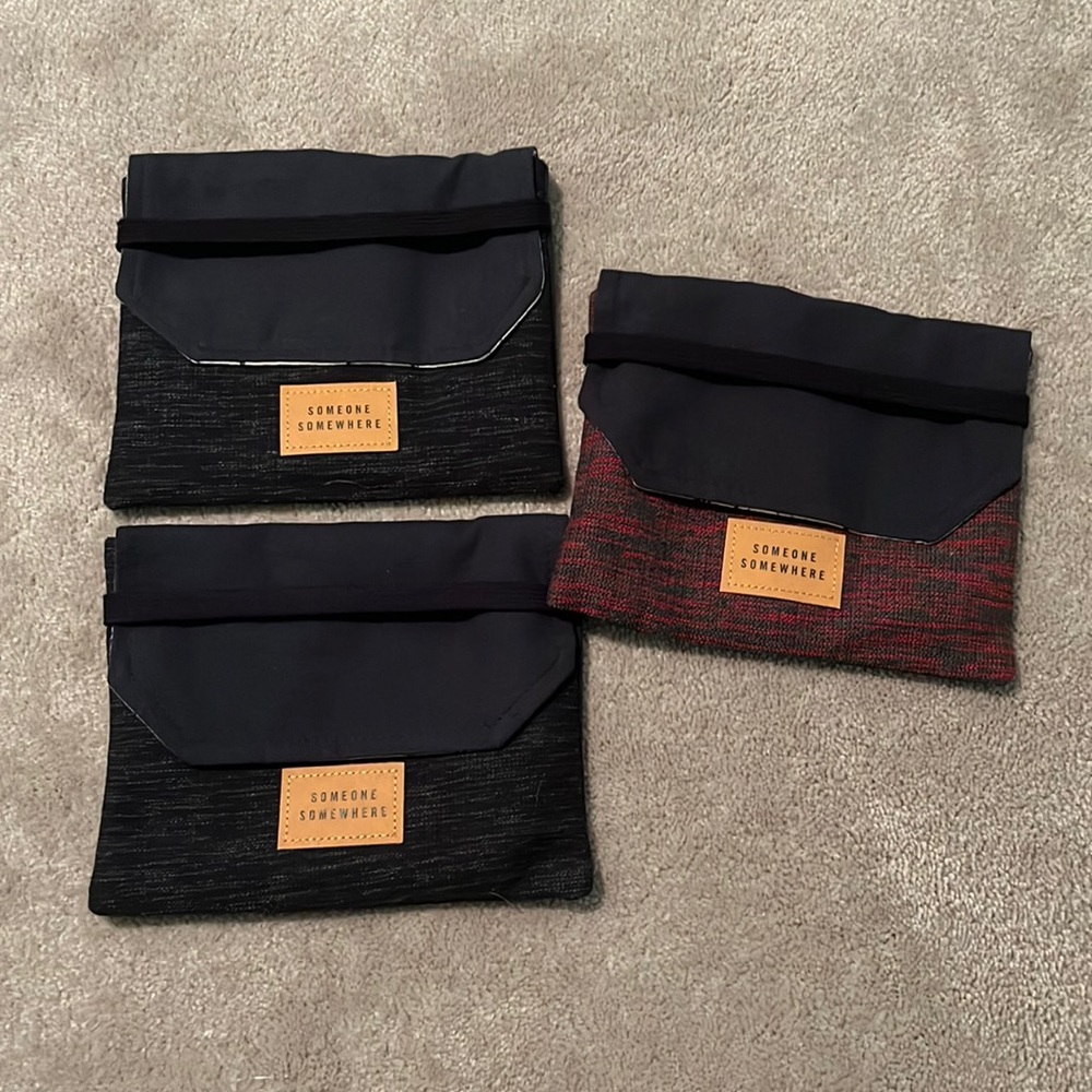 Set of 3 Someone Somewhere for Delta Cosmetic Pouches